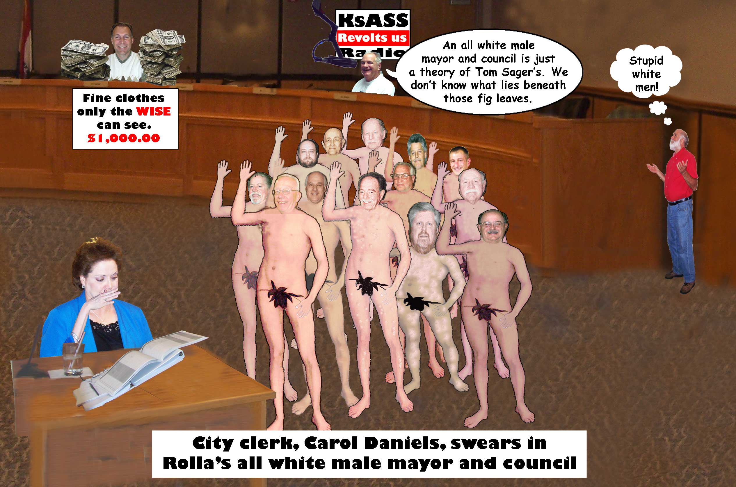 Stupid naked white men cartoon